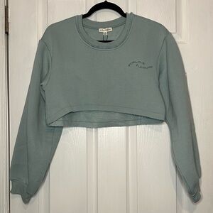 For Love and Lemons Cropped Crewneck Sweatshirt XS NWT